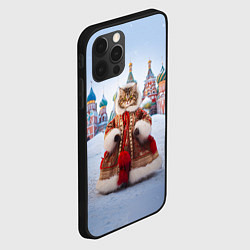 Чехол для iPhone 12 Pro Новогодняя кошечка в пальто, цвет: 3D-черный — фото 2