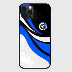 Чехол для iPhone 12 Pro BMW - синяя абстракция, цвет: 3D-черный