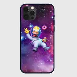 Чехол для iPhone 12 Pro Homer Simpson in space - ai art, цвет: 3D-черный