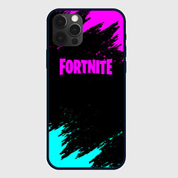 Чехол для iPhone 12 Pro Fortnite краски неоновые стиль, цвет: 3D-черный