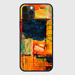 Чехол для iPhone 12 Pro Арт стиль красками, цвет: 3D-черный