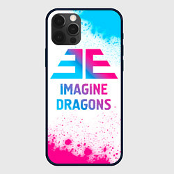 Чехол для iPhone 12 Pro Imagine Dragons neon gradient style, цвет: 3D-черный