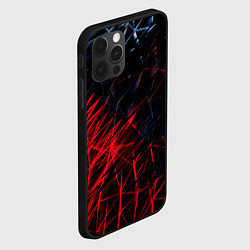 Чехол для iPhone 12 Pro Красно чёрные узоры, цвет: 3D-черный — фото 2