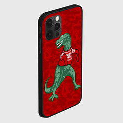 Чехол для iPhone 12 Pro Динозавр в свитере - новогодние драконы, цвет: 3D-черный — фото 2