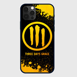 Чехол для iPhone 12 Pro Three Days Grace - gold gradient, цвет: 3D-черный