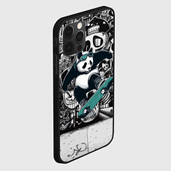 Чехол для iPhone 12 Pro Скейтбордист панда на фоне граффити, цвет: 3D-черный — фото 2