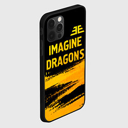 Чехол для iPhone 12 Pro Imagine Dragons - gold gradient посередине, цвет: 3D-черный — фото 2