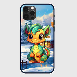 Чехол для iPhone 12 Pro Крошечный дракон зимы 2024, цвет: 3D-черный