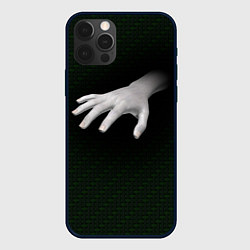 Чехол для iPhone 12 Pro Белая рука на плетёной текстуре, цвет: 3D-черный