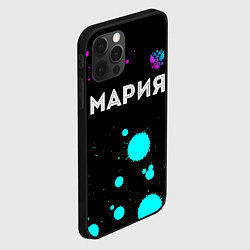 Чехол для iPhone 12 Pro Мария и неоновый герб России посередине, цвет: 3D-черный — фото 2