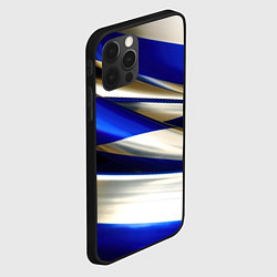 Чехол для iPhone 12 Pro Blue white abstract, цвет: 3D-черный — фото 2