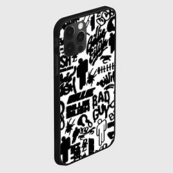 Чехол для iPhone 12 Pro Билли Айлиш автографы черно белый, цвет: 3D-черный — фото 2