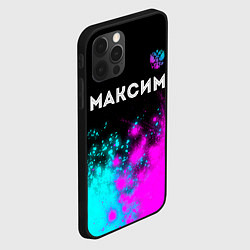 Чехол для iPhone 12 Pro Максим и неоновый герб России посередине, цвет: 3D-черный — фото 2