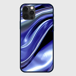 Чехол для iPhone 12 Pro Синяя вязкая абстракция, цвет: 3D-черный