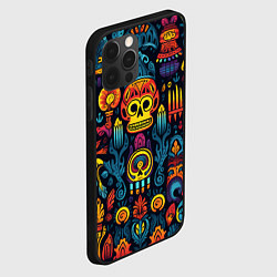 Чехол для iPhone 12 Pro Паттерн в мексиканском фолк-стиле, цвет: 3D-черный — фото 2
