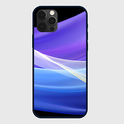 Чехол для iPhone 12 Pro Фиолетовая и голубая абстракция, цвет: 3D-черный