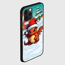 Чехол для iPhone 12 Pro Дракоша в новогоднем дворике, цвет: 3D-черный — фото 2
