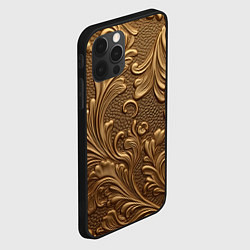 Чехол для iPhone 12 Pro Золотые узоры абстракт, цвет: 3D-черный — фото 2