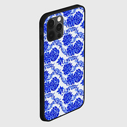 Чехол для iPhone 12 Pro Гжель классика, цвет: 3D-черный — фото 2