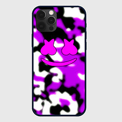 Чехол для iPhone 12 Pro Marshmello camo, цвет: 3D-черный