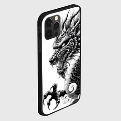 Чехол для iPhone 12 Pro Морда дракона - ирезуми, цвет: 3D-черный — фото 2