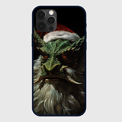 Чехол для iPhone 12 Pro Дракон в костюме Санты, цвет: 3D-черный