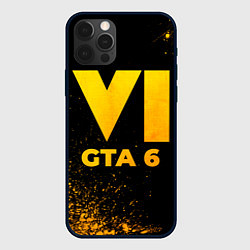 Чехол для iPhone 12 Pro GTA 6 - gold gradient, цвет: 3D-черный