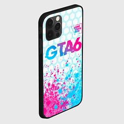 Чехол для iPhone 12 Pro GTA6 neon gradient style посередине, цвет: 3D-черный — фото 2