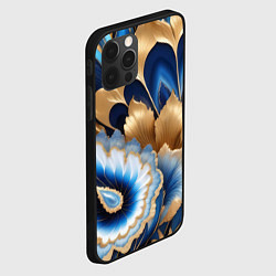 Чехол для iPhone 12 Pro Королевский синий с золотом, цвет: 3D-черный — фото 2