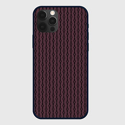 Чехол для iPhone 12 Pro Чёрный узор на тёмно-красном, цвет: 3D-черный