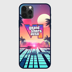 Чехол для iPhone 12 Pro Gta 6 retro style, цвет: 3D-черный