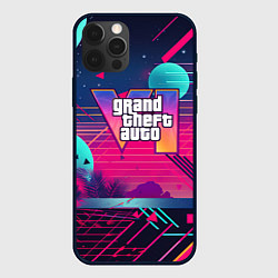 Чехол iPhone 12 Pro GTA 6 логотип и абстракция