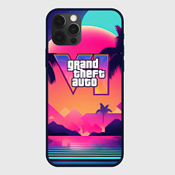 Чехол для iPhone 12 Pro GTA 6 закат солнца, цвет: 3D-черный