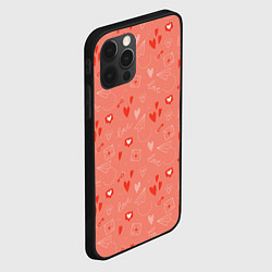 Чехол для iPhone 12 Pro Love heart message pattern, цвет: 3D-черный — фото 2