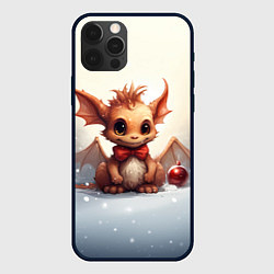 Чехол для iPhone 12 Pro Маленький дракоша на снежном фоне, цвет: 3D-черный