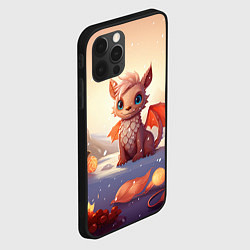 Чехол для iPhone 12 Pro Дракон у новогодних елочек, цвет: 3D-черный — фото 2