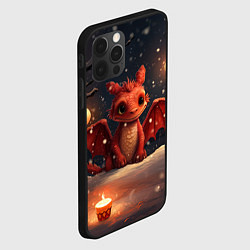 Чехол для iPhone 12 Pro Дракоша в лесу с фонариками, цвет: 3D-черный — фото 2