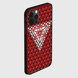Чехол для iPhone 12 Pro Красные и чёрные треугольники, цвет: 3D-черный — фото 2