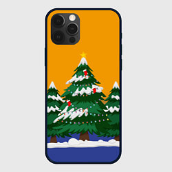 Чехол для iPhone 12 Pro Нарядные лесные ёлки, цвет: 3D-черный