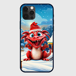 Чехол для iPhone 12 Pro Дракон милый новогодний 2024 символ года, цвет: 3D-черный