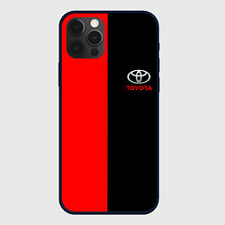Чехол для iPhone 12 Pro Toyota car красно чёрный, цвет: 3D-черный