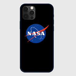 Чехол для iPhone 12 Pro NASA logo space, цвет: 3D-черный