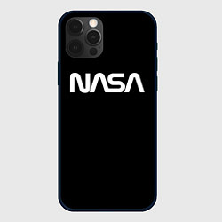 Чехол для iPhone 12 Pro NASA space logo, цвет: 3D-черный