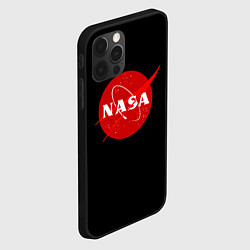 Чехол для iPhone 12 Pro NASA redlogo space usa, цвет: 3D-черный — фото 2