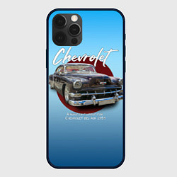 Чехол для iPhone 12 Pro Американский классический автомобиль Chevrolet Bel, цвет: 3D-черный