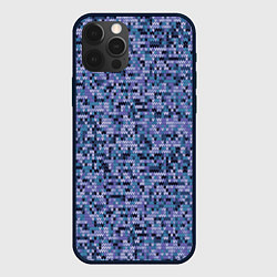 Чехол для iPhone 12 Pro Синий узор вязанного трикотажного полотна, цвет: 3D-черный