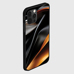 Чехол для iPhone 12 Pro Черная и оранжевая материя, цвет: 3D-черный — фото 2