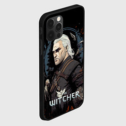 Чехол для iPhone 12 Pro Ведьмак иллюстрация, цвет: 3D-черный — фото 2