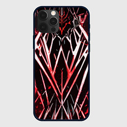 Чехол для iPhone 12 Pro Адские красные полосы, цвет: 3D-черный