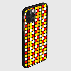 Чехол для iPhone 12 Pro Красные, жёлтые и белые квадраты, цвет: 3D-черный — фото 2
